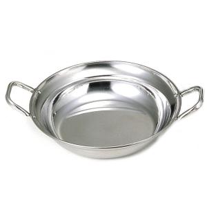 ○3ー4人用○ 日本製 MA 18-0ステンレス製両手付すき焼き鍋 26cm 