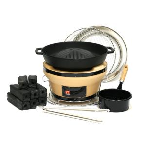炭火ジンギスカン5点セット 焼肉ジンギスカン鍋 南部鉄器 岩鋳 深型