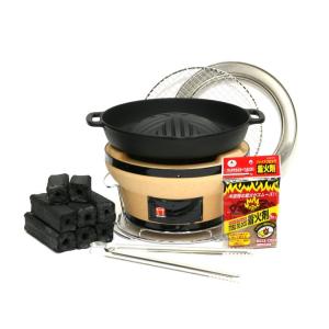 【未使用】義経鍋 5人用 南部鉄器 焼肉 ジンギスカン 炭火ジンギスカン5点セット 焼肉ジンギスカン鍋 南部鉄器 岩鋳 深型