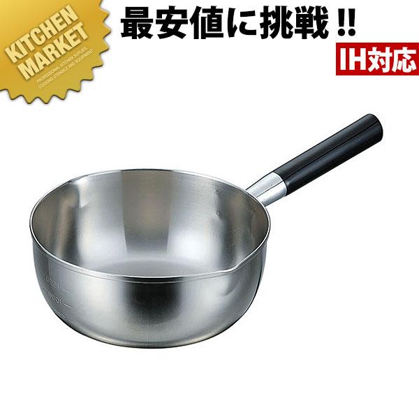 三層鋼 雪平鍋 (目盛付) 16cm（km）