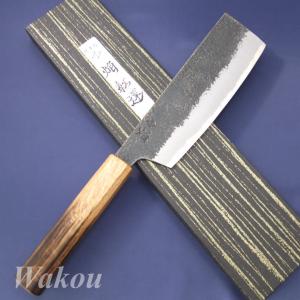 堺孝行 包丁 菱形薄刃 7寸 210mm 安来白二鋼 特上 水牛柄 日本製 和