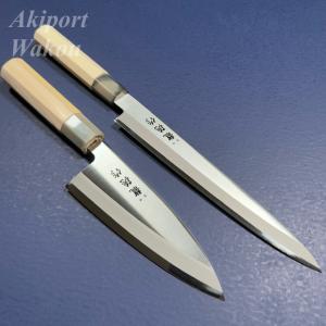 魚を捌く 柳刃 刺身包丁 210mm 出刃包丁 150mm 釣り 2点セット 片刃 ステンレス 日本製