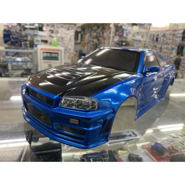 当店オリジナル塗装済みボディ タミヤ 1/10 NISMO R34 GT-R Zチューン カーボン調...