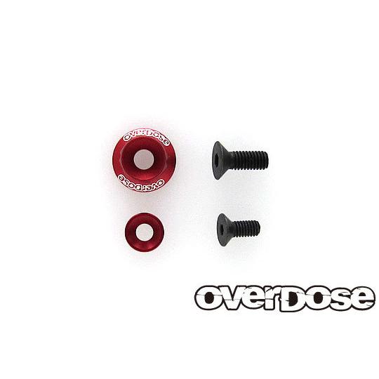 送料無料 OVERDOSE ホイールワッシャーセット/レッド (For OD2713b-8b/1pc...