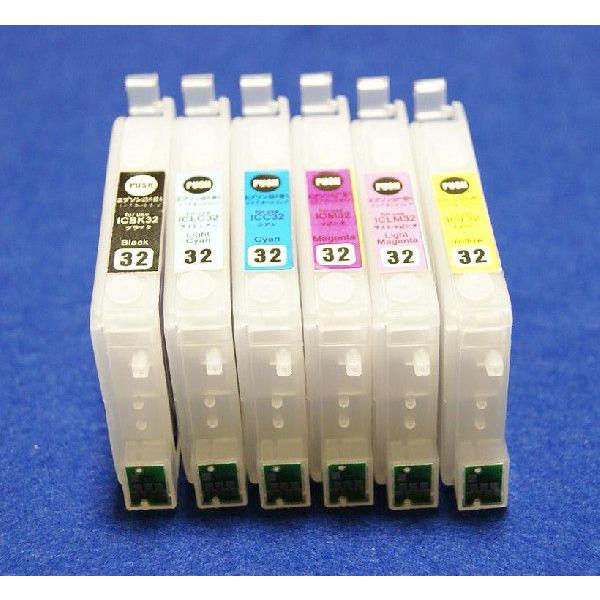 半永久使用チップ付 EPSON用詰替カートリッジ IC32系6色セット クリックポスト発送可