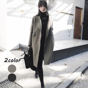 チェスターコート レディース ブラック グレー 大きいサイズ ラシャコート アウター ロングコート 無地 春 秋 冬 30代 40代 Lh Kittyshop 通販 Yahoo ショッピング