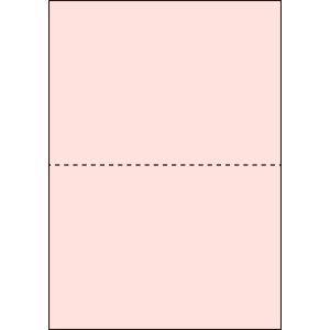 A4　ミシン目用紙　２分割タイプ　色上質（桜色）【厚み：コピー用紙（35kg）】2000枚｜kiuchi-printing