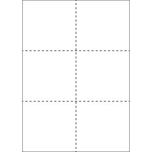 A4　ミシン目用紙　６分割タイプ　上質（白色）【厚み：コピー用紙（35kg）】2000枚