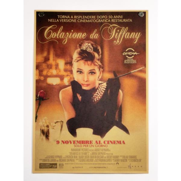 ヘプバーン　ティファニーで朝食を 映画  ポスター おしゃれ レトロ風 36cm×51cm インテリ...