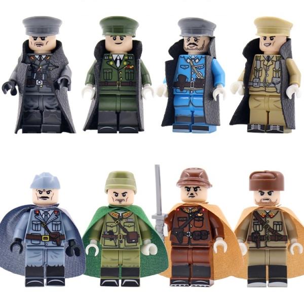 近代 将校セット×8 カッコいい武器付き！将軍 ドイツ軍 ソ連軍 日本軍 アメリカ軍 国連軍 イタリ...