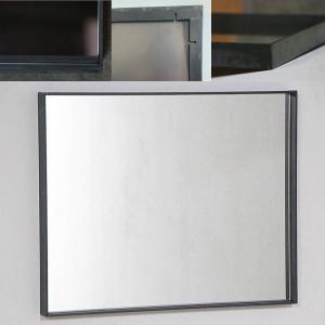 洗面台 鏡 交換 diy 壁掛け おしゃれ 全身鏡 姿見鏡 アイアン ミラー フレーム  鉄枠の鏡 520×420mm｜kiwakuya