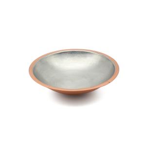 ≫80-90s ヴィンテージ 未使用*古い純銅 槌目 両手鍋20cm*ウッド 木の