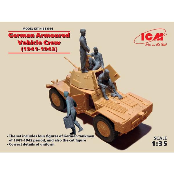 1/35スケールプラモデル　ドイツ装甲車クルー （1941-1942