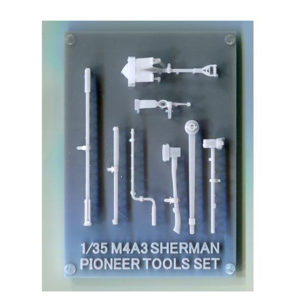 1/35スケール　M4A3シャーマンの車載ツールセット（レジン製パーツ）＊本体キットは含まれません