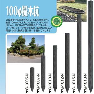 (メーカー直送品) 擬木杭 φ100×750mm 5本(1本あたり3530円) 木肌杭 国産 G-1007｜kiyo-store