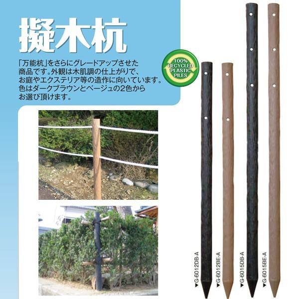 (メーカー直送品) 擬木杭 φ60×1500mm 6本(1本あたり2530円) 木肌杭 国産 G-6...