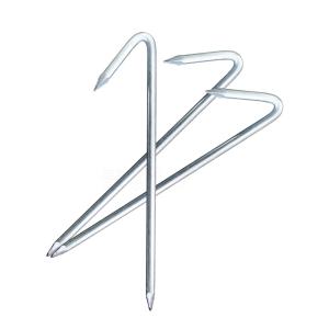 ロープ止め金具・ロープ杭（J型）約18cm×径約8mm【1本】在庫