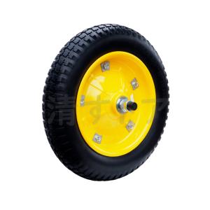 [] 13インチ PU ノーパンクタイヤ 軸棒付 C13-PU タホ 一輪車