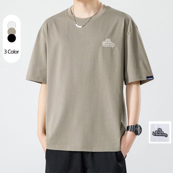 tシャツ メンズ トップス 丸首 半袖 白 Tシャツ 綿 夏 大きいサイズ ゆったり スポーツ カジ...