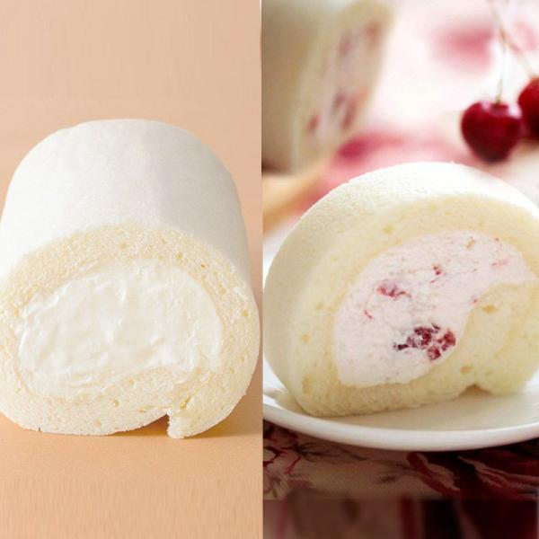 ロールケーキ セット 生クリーム ほわいとぱりろーる ほわいと＆さくらんぼ 2本 詰め合わせ 冷凍 ...