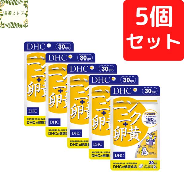 DHC ニンニク＋卵黄 30日分×5個セット 300粒 サプリ 送料無料 追跡可能メール便