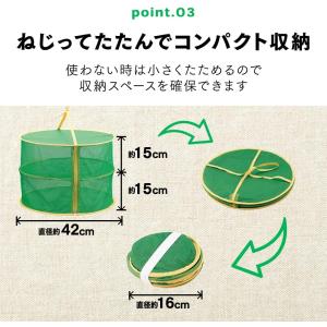 コンパクトにたためる乾物ネット 2段式 折りた...の詳細画像4