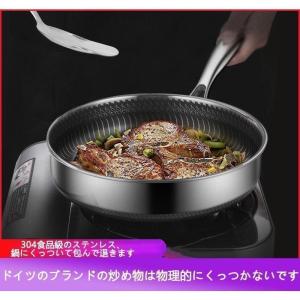焦げ付き防止304ステンレス鋼フライパン/両面ハニカムステーキポット/油煙なし鍋/ステンレス鋼調理器具