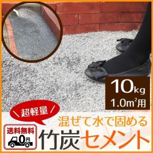 竹炭 セメント10kg 1平米分 簡単 歩道 駐車場 舗装 炭 補修