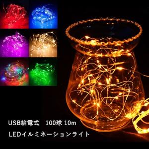 USB給電式 イルミネーション ライト LEDライト ストレート 100球 100球10m×1配線