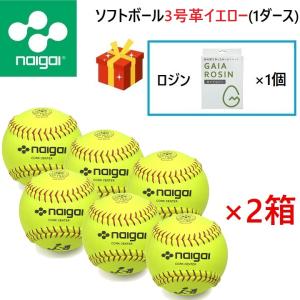 ナガセケンコー KENKO ソフトボール 3号球 革イエロー 1ダース（12球