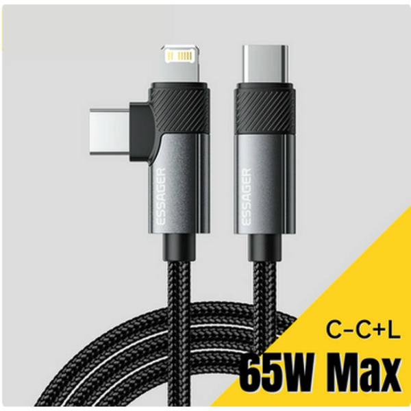 2in1 Type-Cケーブル (Type-C + Lightning) 充電ケーブル (1m) P...