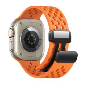 Apple Watch バンド シリコン マグネット スポーツバンド 通気性 アップルウォッチ ベルト 長さ調節可能 42/44/45/49mm 38/40/41mm 対応 送料無料