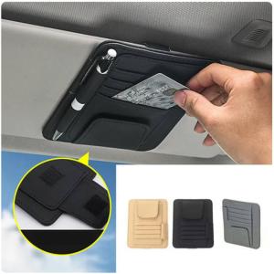 サンバイザー収納 車用 ポケット サングラスホルダー 多機能 カード 駐車券 眼鏡 ペン 名刺 カード入れ 小物入れ 車載用品 カー用品 送料無料 ■