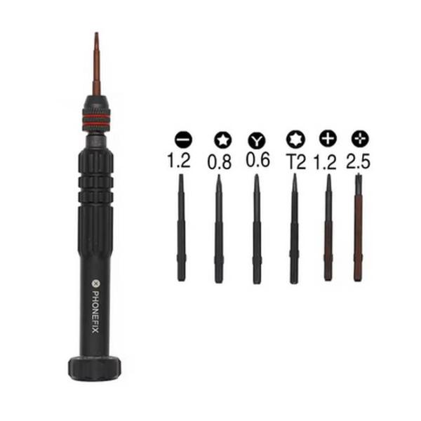 6in1 精密ドライバー ビット ドライバーセット 6種類 星 (0.8 / T2) プラス (1....