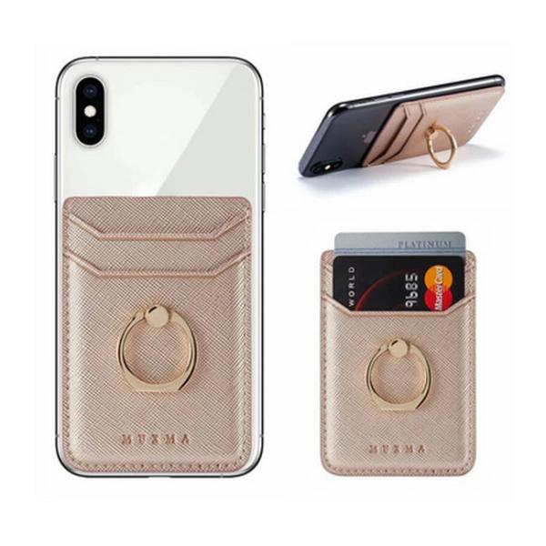 MUXMA スマホリング カードケース 貼り付け スマホスタンド スマホ iPhone 背面 張り付...