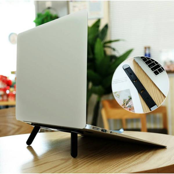 ノートパソコン スタンド 冷却台 放熱 PCスタンド 折りたたみ式 貼り付け コンパクト ブラック ...