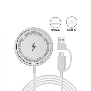 ワイヤレス充電器 高速最大15ｗ 磁気吸着 Magsafe 置くだけ充電 USB-A USB-C 2...