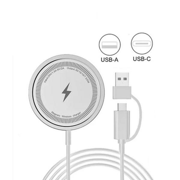 ワイヤレス充電器 高速最大15ｗ 磁気吸着 Magsafe 置くだけ充電 USB-A USB-C 2...