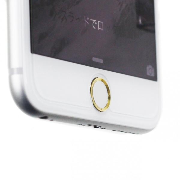 指紋認証対応 Touch ID Home Button タッチID用 ホームボタン シール(ゴールド...
