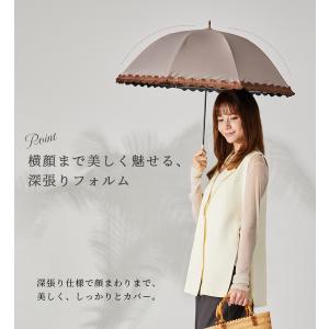 日傘 完全遮光 長傘 不可張り フリル 晴雨兼...の詳細画像5