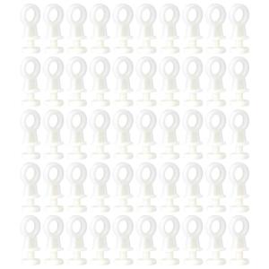 OUNONA 50個 トラバース ロッド スライド プラスチック カーテン レール トラック グライダー フック 窓 ドア シャワーカーテン (ベージ