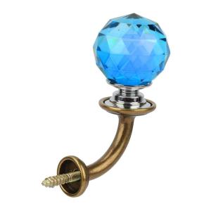 FTVOGUE 亜鉛合金 クリスタル 衣類フック カーテンホールド バックハンガー 壁掛けフック バスルーム クローク ブルー FTVOGUEtswr