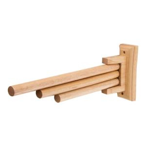 ALFI brand AB5506 41cm Triple Rack Wooden Towel Bar Bathroom Accessory