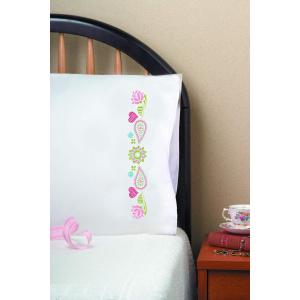 Design Works Crafts Tobin 20 x 30インチ 刻印入り枕カバー刺繍用 ペイズリーハート