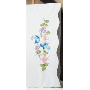 Tobin Stamped Embroidery kit Pillowcase Pair - Bluebirds
