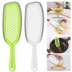 Dish Squeegee Kitchen with Silicone Food Strainer - Long Grips Non-Slip Scr