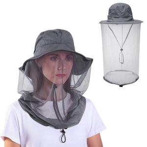 DiDaDi Mosquito Netのヘッド帽子 太陽帽子Mosquito Netting面ネックマスクバケットハットキャップ保護から昆虫バグBee