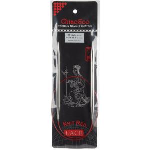 ChiaoGoo 24-Inch Red Lace Stainless Steel Circular Knitting Needles, 10.5/6