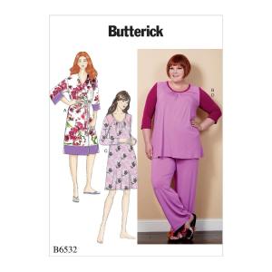 Butterick Patterns Women's, Sash, Top, Dress and Pants Robe, KK (26W-28W-30