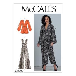 McCall Pattern Company McCall's M8009E5 レディース ジャンプスーツ ロンパース 裁縫パターン サイズ14-22